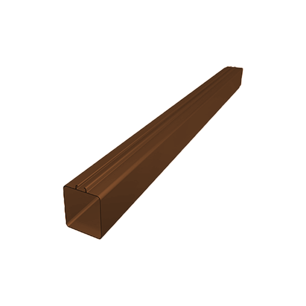 Труба квадратна 3 м, d-100 мм, 1,6 мм, алюміній, Коричневий, Prefa