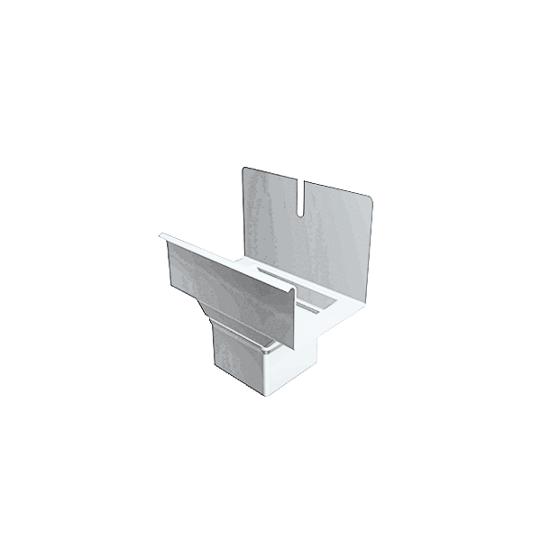 Вихід для труби квадратної d-100 мм, 333 мм для квадратного водостоку, алюміній, Білий, Prefa