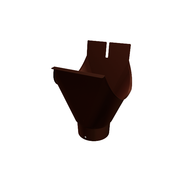 Вихід з півкруглого жолоба d-100 мм, 333 мм, алюміній, Оріхово-коричневий, Prefa