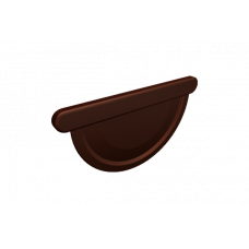 Заглушка полукруглого желоба универсальная 333 мм, алюминий, Орехово-коричневый, Prefa