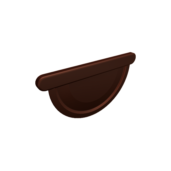 Заглушка напівкруглого жолоба універсальна 333 мм, алюміній, Оріхово-коричневий, Prefa