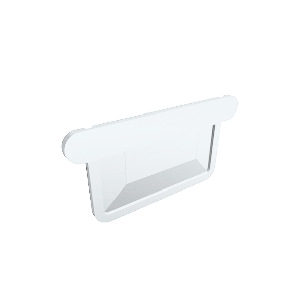 Заглушка прямокутного жолоба універсальна 333 мм для квадратного водостоку, алюміній, Білий, Prefa