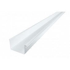 Желоб прямоугольный 3 м  для квадратного водостока, алюминий, Белый, Prefa