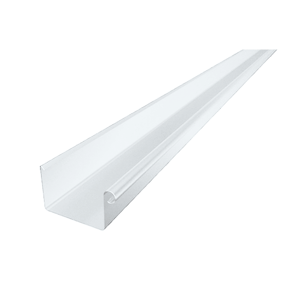 Желоб прямоугольный 3 м  для квадратного водостока, алюминий, Белый, Prefa