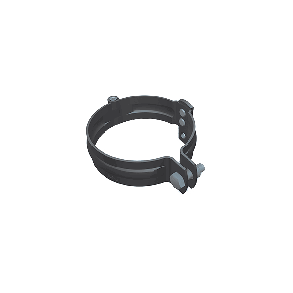 Хомут труби круглої d-100 мм, M10, без штира, алюміній, Темно-сірий RAL 7016, Prefa