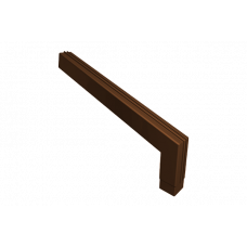 Коліно для квадратного водостоку 72 градуси d-100 мм довге, алюміній, Коричневий, Prefa