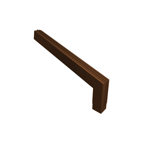 Коліно для квадратного водостоку 72 градуси d-100 мм довге, алюміній, Коричневий, Prefa