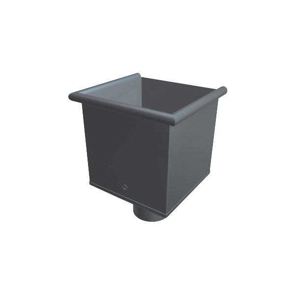 Одиночна вирва, d-100 мм для круглого водостоку, алюміній, Темно-сірий RAL 7016, Prefa