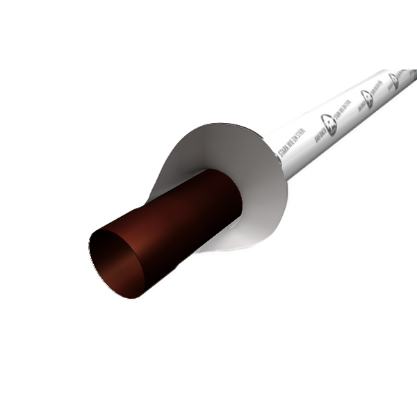 Труба кругла d-100 мм, 1,45 м, алюміній, Оріхово-коричневий, Prefa