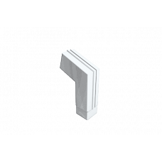Коліно для квадратного водостоку 72 градуси d-100 мм коротке, алюміній, Білий, Prefa