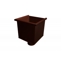 Одиночна вирва, d-100 мм для круглого водостоку, алюміній, Горіхово-коричневий, Prefa