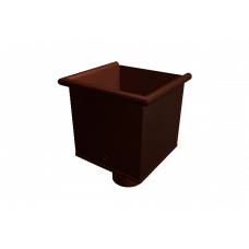 Одиночна вирва, d-100 мм для круглого водостоку, алюміній, Горіхово-коричневий, Prefa