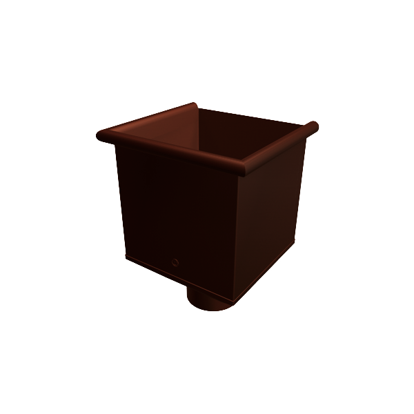 Одиночна вирва, d-100 мм для круглого водостоку, алюміній, Горіхово-коричневий, Prefa