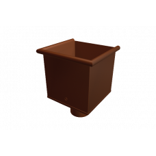 Одиночна вирва труби квадратної, d-100 мм, алюміній, Коричневий, Prefa