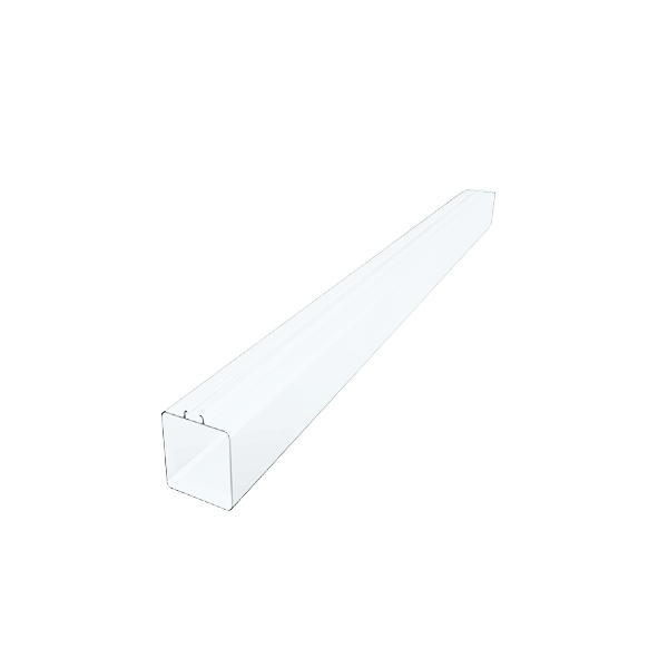 Труба квадратна 1,5 м, d-100 мм, 1,6 мм, алюміній, Білий, Prefa