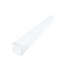 Труба квадратна 3 м, d-100 мм, 1,6 мм, алюміній, Білий, Prefa