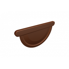 Заглушка полукруглого желоба универсальная 333 мм, алюминий, Коричневый, Prefa