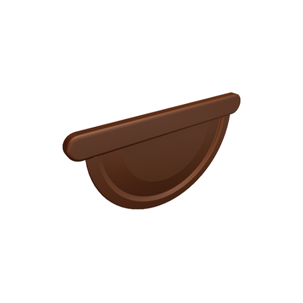 Заглушка напівкруглого жолоба універсальна 333 мм, алюміній, Коричневий, Prefa