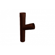 Трійник труби 100/100 для круглого водостоку, алюміній, Горіхово-коричневий, Prefa