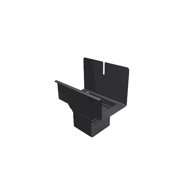 Вихід для труби квадратної d-100 мм, 333 мм для квадратного водостоку, алюміній, Темно-сірий RAL 7016, Prefa