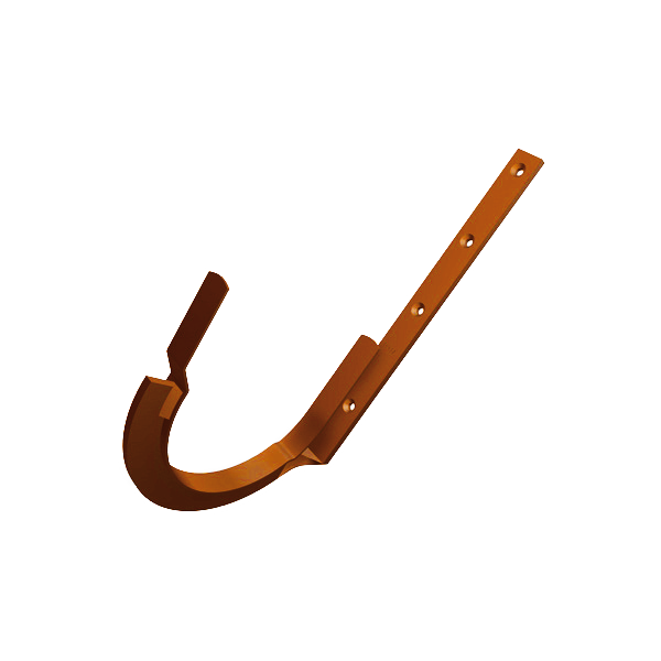 Гак півкруглого жолоба 333/28x7 мм, алюміній, Черепично-червоний (RAL 8004), Prefa