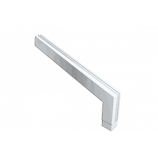 Коліно для квадратного водостоку 72 градуси d-100 мм довге, алюміній, Білий, Prefa