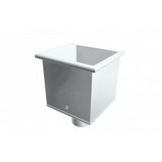 Одиночна вирва труби квадратної, d-100 мм, алюміній, Білий, Prefa