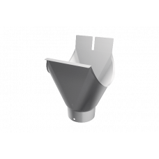 Вихід з півкруглого жолоби d-100 мм, 333 мм, алюміній, Білий, Prefa