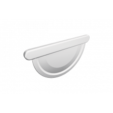 Заглушка полукруглого желоба универсальная 333 мм, алюминий, Белый, Prefa