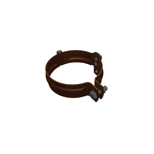 Хомут труби круглої d-100 мм, M10, без штира, алюміній, Коричневий, Prefa