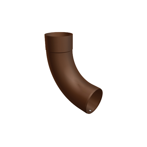 Коліно 72 градуси d-100 мм для круглого водостоку, алюміній, Коричневий, Prefa
