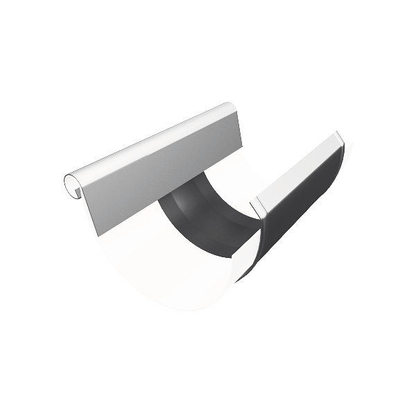 Компенсатор півкруглого жолоби 333 мм з накладкою, алюміній, Білий, Prefa