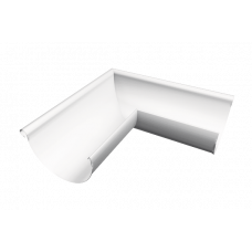 Кут напівкруглого жолоби 333 мм, зовнішній, алюміній, Білий, Prefa