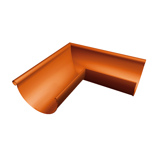 Кут напівкруглого жолоби 333 мм, зовнішній, алюміній, Черепично-червоний (RAL 8004), Prefa