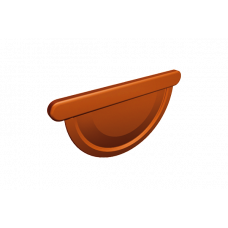 Заглушка полукруглого желоба универсальная 333 мм, алюминий, Черепично-красный (RAL 8004), Prefa