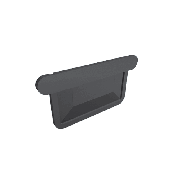 Заглушка прямокутного жолоба універсальна 333 мм для квадратного водостоку, алюміній, Темно-сірий RAL 7016, Prefa