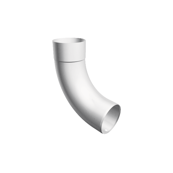 Коліно 72 градуси d-100 мм для круглого водостоку, алюміній, Білий, Prefa