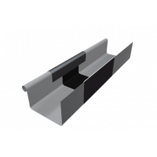 Компенсатор прямокутного жолоба 333 мм з накладкою для квадратного водостоку, алюміній, Темно-сірий RAL 7016, Prefa