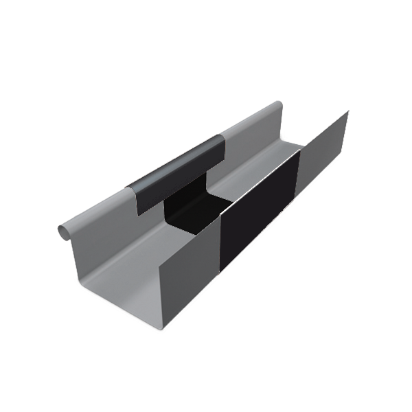 Компенсатор прямокутного жолоба 333 мм з накладкою для квадратного водостоку, алюміній, Темно-сірий RAL 7016, Prefa