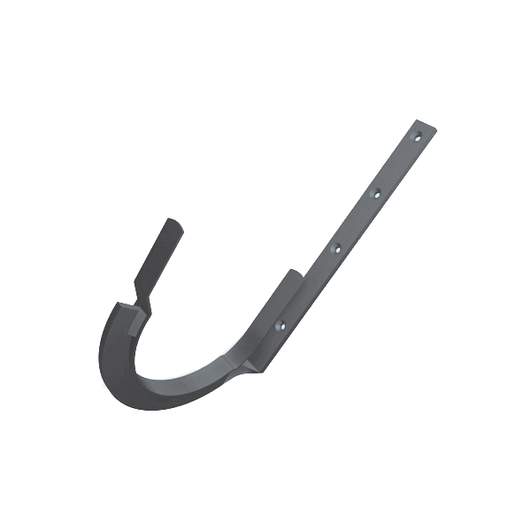 Гак півкруглого жолоба 333/28x7 мм, алюміній, Темно-сірий RAL 7016, Prefa