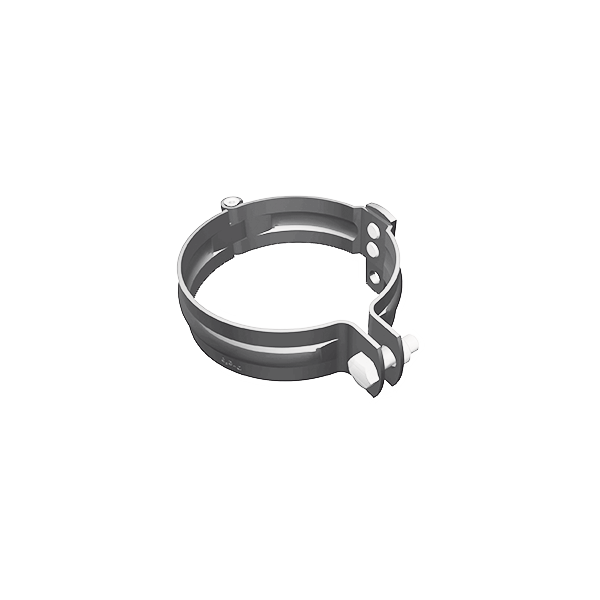 Хомут труби круглої d-100 мм, M10, без штира, алюміній, Білий, Prefa