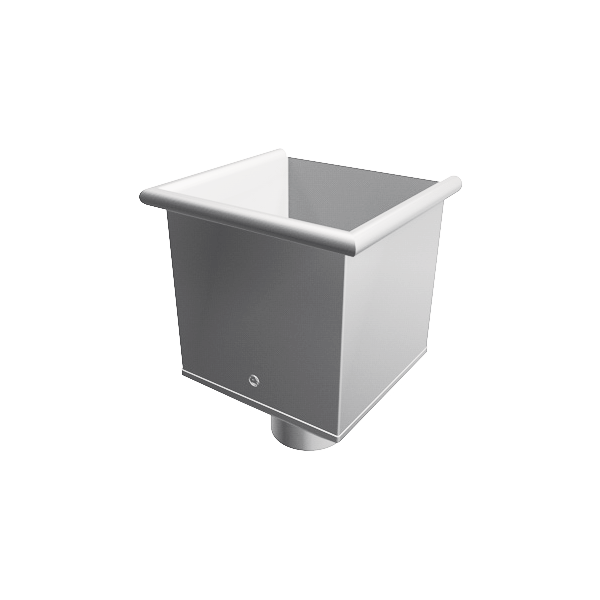 Одиночна вирва, d-100 мм для круглого водостоку, алюміній, Білий, Prefa