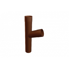 Трійник труби 100/100 для круглого водостоку, алюміній, Коричневий, Prefa