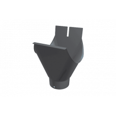 Вихід з півкруглого жолоба d-100 мм, 333 мм, алюміній, Темно-сірий RAL 7016, Prefa