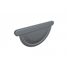 Заглушка полукруглого желоба универсальная 333 мм, алюминий, Темно-серый RAL 7016, Prefa