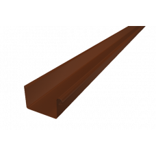Желоб прямоугольный 3 м  для квадратного водостока, алюминий, Коричневый, Prefa