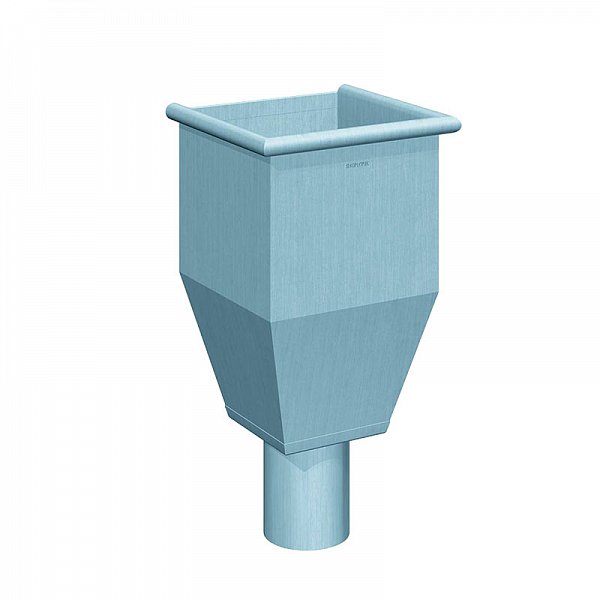 Воронка водозбірна квадратна d-120, розмір 240х240, Серо- блакитний, RHEINZINK