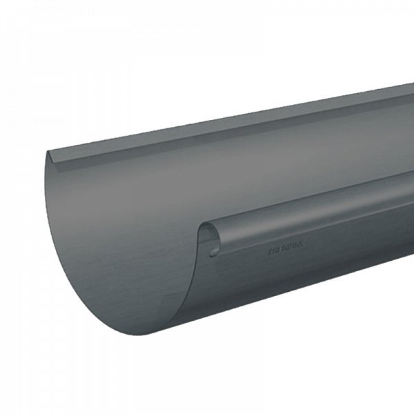 Желоб подвесной полукруглый с валиком, 3 м, Размер 400, Тёмно- серый, RHEINZINK