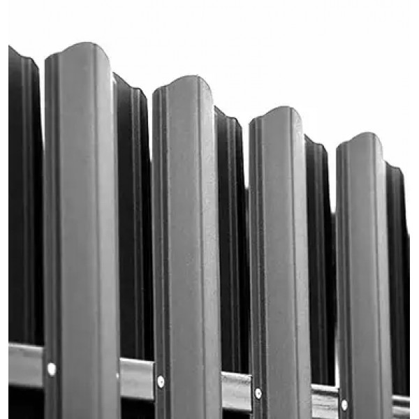 Ламель штахета Damet Parkan поліестер Китай 0,38мм RAL 9006 Металік